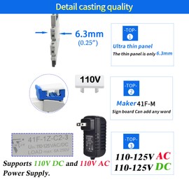 20Pcs Electromechanical Relay 6Amp Miniature Power Relay 110V-120V AC 1NO 1NC SPDT with LED Indicator, Socket Base, DIN Rail Slotted