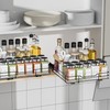 ZDDLOINP Extendable Spice Rack for Cupboard, Spice Rack, Black, Spice