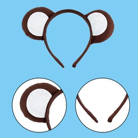 MEISH 3pcs Monkey Ears Headband Monkey Fancy Costume Animals Hair Hoop Animals Party Supplies for Kids and Adult