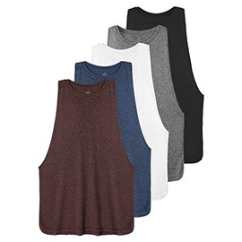 Ullnoy Workout Tank Tops for Women Running Muscle Tanks Sleeveless Loose Fit Gym Yoga Sport Shirts-5 Pack Black/Dark Gray/White/Navy/Wine XL