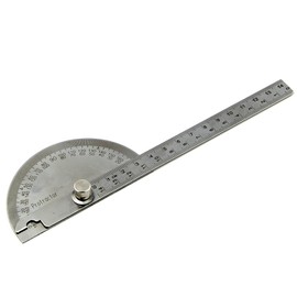 RHINORO 0-180° 180 Degree Stainless Steel Protractor Tool Angle Finder Ruler Semicircle Goniometer for Painting Drawing