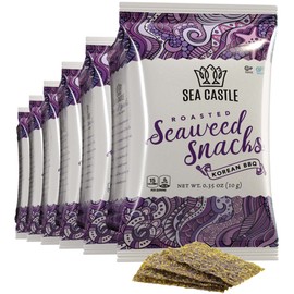 Sea Castle Korean BBQ Seaweed Snacks, 10gr (6 Pack) | Awesome Flavor, Certified Gluten Free, Kosher