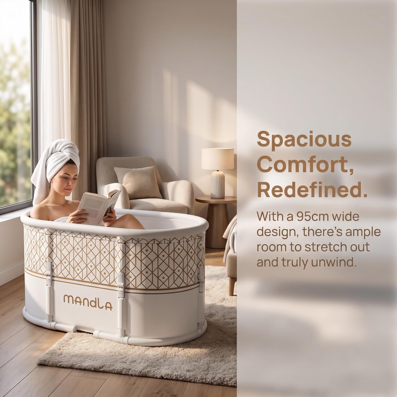 Portable Bathtub for Adults, 37.4" Foldable Bathtub No Installation, Freestanding
