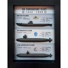 US Submarine Fleet Shadow Box Display, Balao, Sturgeon, Los Angeles,
