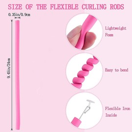 10Pcs Twist Foam Hair Rollers - No Heat Flexible Curling Rods Hair Curlers, 1cm