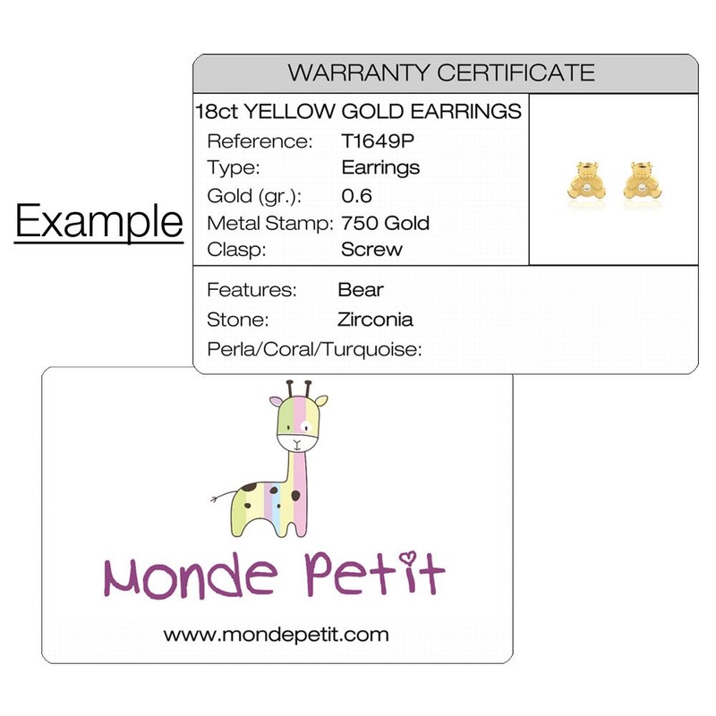 Monde Petit 18ct Yellow Gold Cross 17x10.5 mm