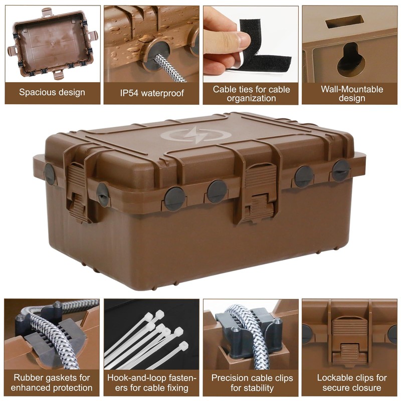 Waterproof Electrical Box, Large Outdoor Extension Cord Covers Waterproof, 8