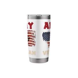 American Flag Proud Us Army Veteran Stainless Steel Insulated Tumbler