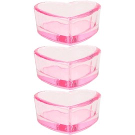 GANAZONO Vaso de cristal para uñas y brochas, 3 piezas, transparente, sin tapa, para decoración de uñas