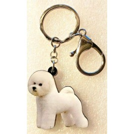 Bichon Frisé Gorgeous Realistic Dog Flat Acrylic Key Ring Keychain Jewelry