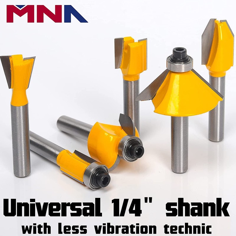 MNA Router Bit Set 25 Pieces 1/4 Inch, European Edition