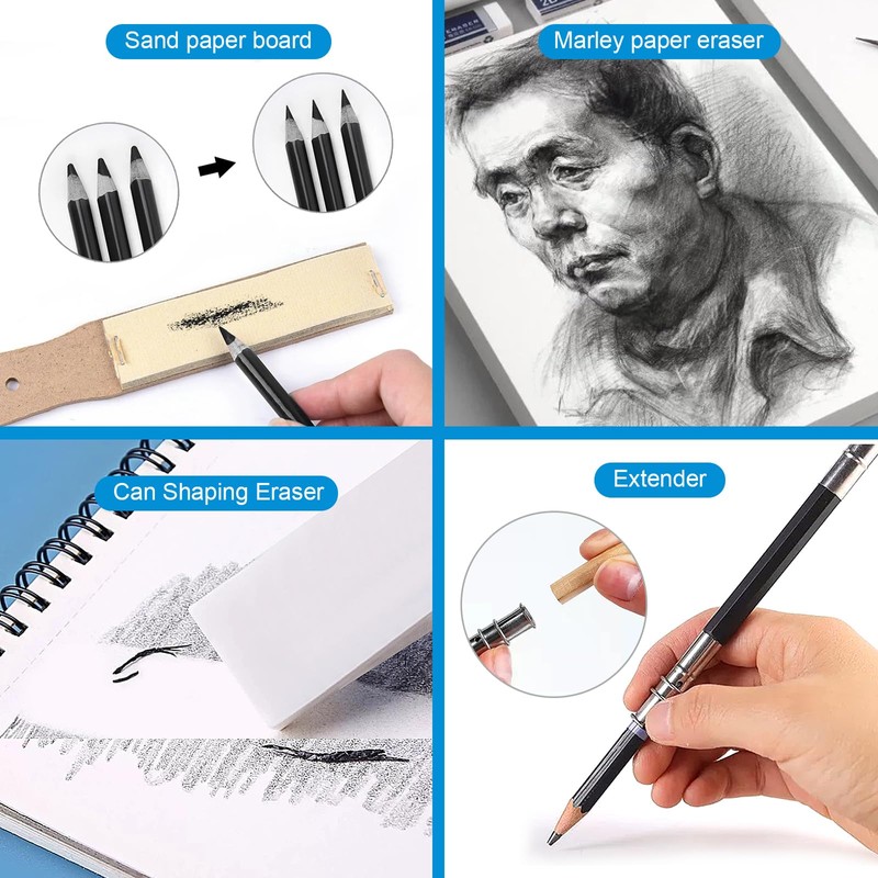 UCAMP 35-Piece Professional Art Drawing Set, Sketching Pencil Set, Drawing