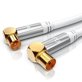 Primewire 1.5m antenna cable HDTV 135dB 75 ohm 90Â ° angled | Premium coaxial cable | FullHD 4k UHD | Coax connector 90Â °> Coax connector 90Â ° | DVB-T and DVB-T2 DVB-C DVB-S DVB-S2 Radio FM