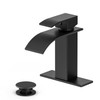 Ryuwanku Bathroom Faucet Matte Black Modern Waterfall Bathroom Sink Faucet