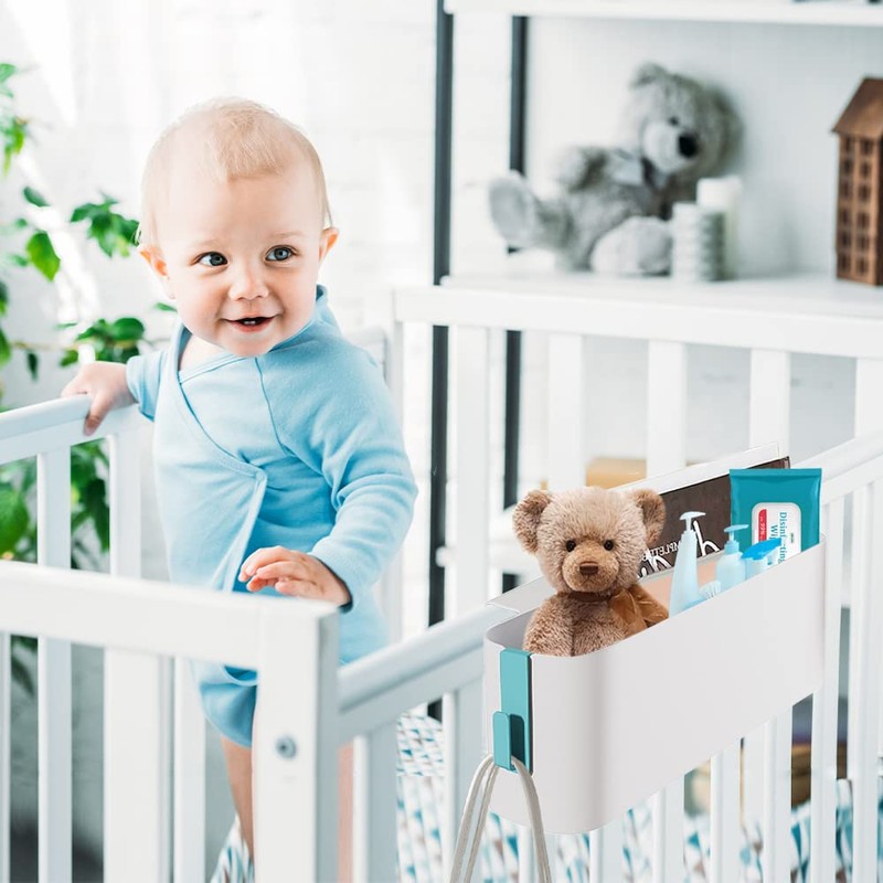 Infreecs Bedside Caddy for Hanging, Bed Organiser for Hanging, Hooks