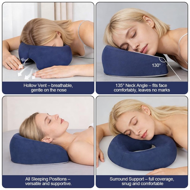 AOOSA Face Down Pillow for Massage, Massage Headrest for Bed,