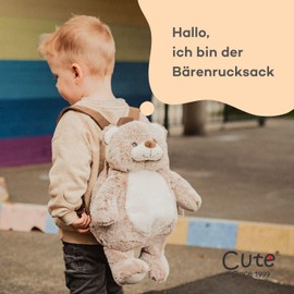 Cute Since 1999 Bear Backpack Children from 12 Months - School Backpack Children - Nursery Backpack Girls & Boys - Children's Backpack with Zip and Adjustable Straps - 45 x 25 cm, brown