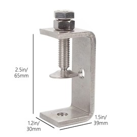 304 Stainless Steel C Clamps, Heavy Duty C Clamps for Metal Working, Woodworking Building Tiger Clamp Adjustable Wide Jaw Opening C Clamp, Silver (2.5in/2pcs)