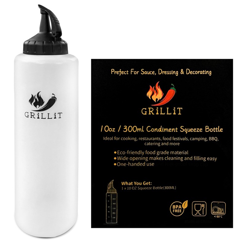 GRiLLiT Condiment Squeeze Bottle (3 pcs 16 oz set)