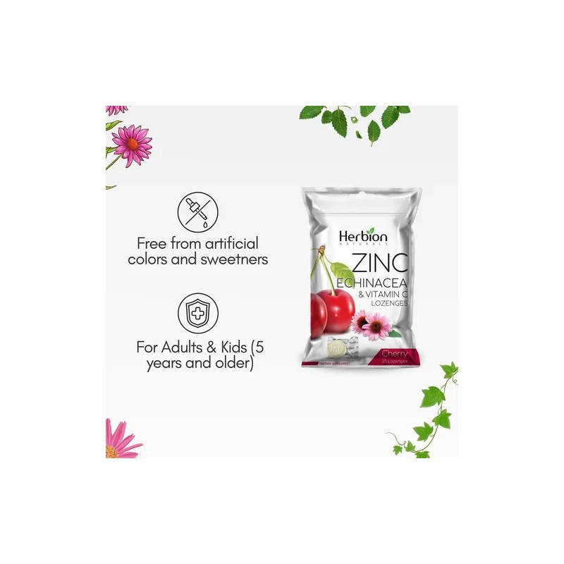 Herbion Pastillas Zinc Equincea Vitamina C Sabor Cereza 125 Na