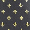 MENDEPOT Gold Fleur De Lis Pattern Black Necktie With Box