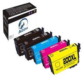 Aoou Remanufactured Ink Cartridge Replacement for Epson 200 XL 200XL T200XL for Expression Home XP-200 XP-300 XP-310 XP-400 XP-410 Workforce WF-2520 WF-2530 (2 Black, 1 Cyan, 1 Magenta, 1 Yellow)