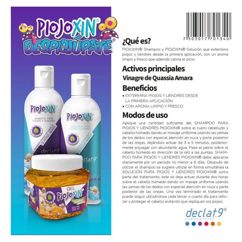 Shampoo Piojos Piojoxin Kit Liendres Lendrera Pack Anti