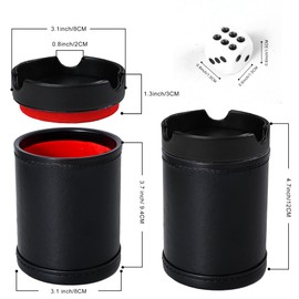 Dice Cup with Lid, PU Leather and Felt-Lined, Quiet Shaker for Yahtzee Farkle Dice Board Games, Set of Six 16mm Dice Included