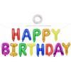 TONIFUL 16 Inch Rainbow Happy Birthday Balloons Banner Foil Letters