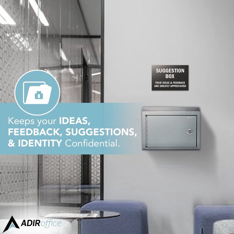 Adir Suggestion Box with Slot and Lock - Money Drop