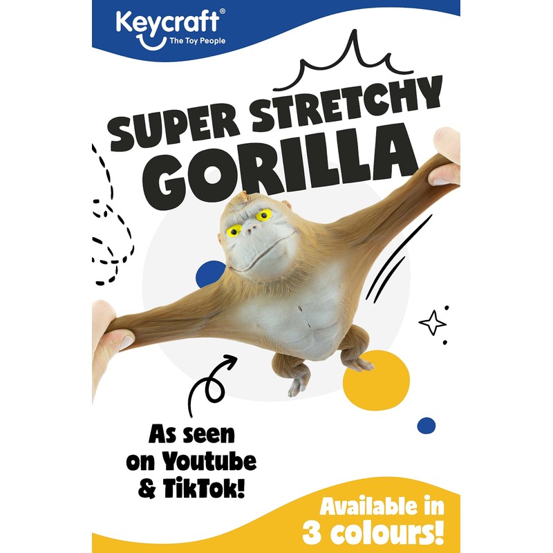 Keycraft Super Stretchy Gorilla | Gorilla Toy | Squishy and