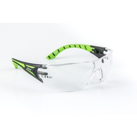 Riley Stream Green Sport Style- CE Certified- Clear Safety Glasses and Protective Eyewear for outdoor activities