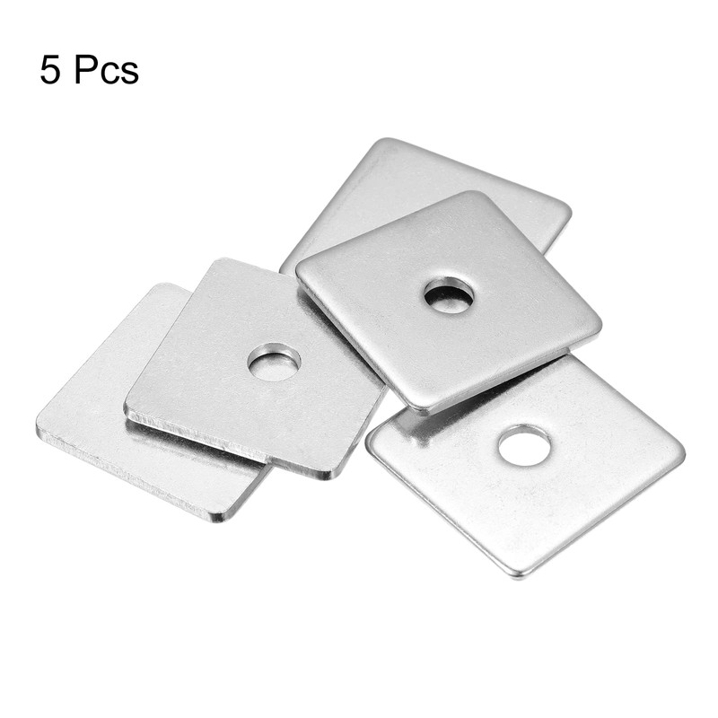 sourcing map Square Washer, 5pcs M12x50x50x3mm 304 Stainless Steel Square