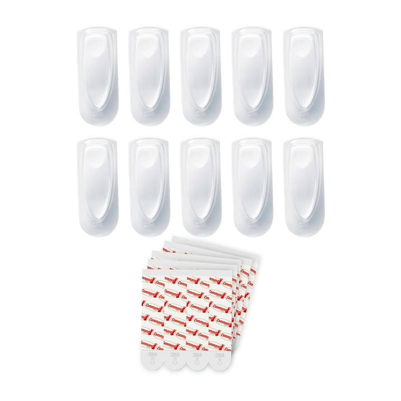 Command Spring Clips, White Spring-Loaded Wall Hooks, 10 Clips +