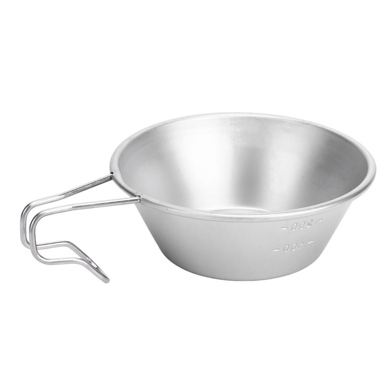 Camping Cup Backpacking Bowl Cup Stainless Steel with Hook Shape