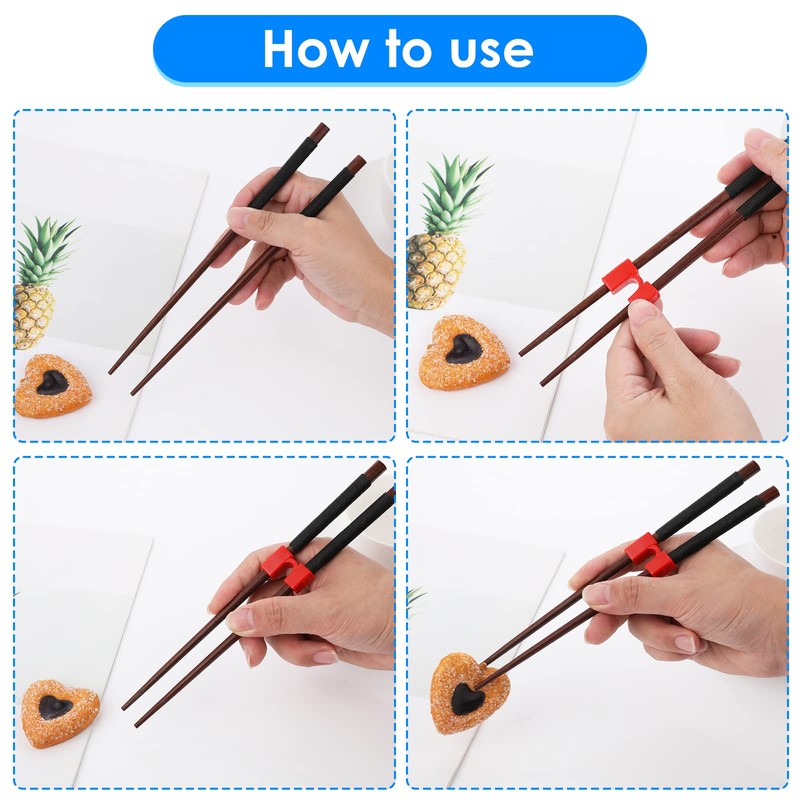 5 Pieces Reusable Chopsticks Helpers Training Chopstick Hinges Connector Easy