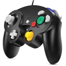 VOYEE GC Controller, Compatible with Wired USB Gamecube Controller for PC Windows 7 8 10 (Black)