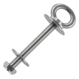 Eye Bolt with Collar 8 x 50 Stainless Steel A4 - Ring Bolt with Metric Thread, Washer and Nut - Eye Bolt/Eye Bolt, Pack of 2