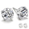 swars Earrings, Women's Premium Zirconia, 925 Silver, Men's, 4 Prongs,
