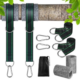 CENOVE Swing Attachment 2 x 150 cm, Tree Swing Strap Swing Suspension with 2 Carabiners + D-Rings + Storage Bag + Tree Protection Padding, Hammock Rope