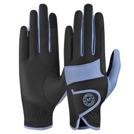 AF EQUESTRIAN Ladies Horse Riding Gloves – Lightweight, Touchscreen Compatible, Non-Slip Grip, Breathable Equestrian Gloves for Everyday Riding Rider Pro (Sky Blue, Medium)