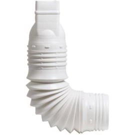 Flex-A-Spout White Plastic Flexible Downspout Extension 9" Gutter Drain Pipe