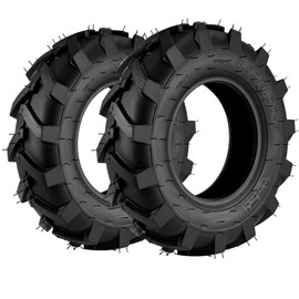 Hsupawa 2 PCS 4.80/4.00-8 Tiller Tires Tubeless, 4.80x4.00-8" Turf Lawn Garden Tires for Tractor Tillers Golf Cart Most Garden Lawn Mower Tires