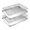 Baking Sheet with Cooling Rack Set(2 Baking Pans+2 Baking Racks),