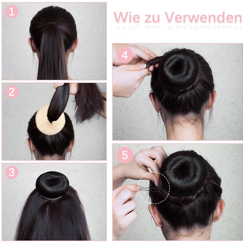 Cuscinetti per chignon piccoli e grandi, 6 pezzi