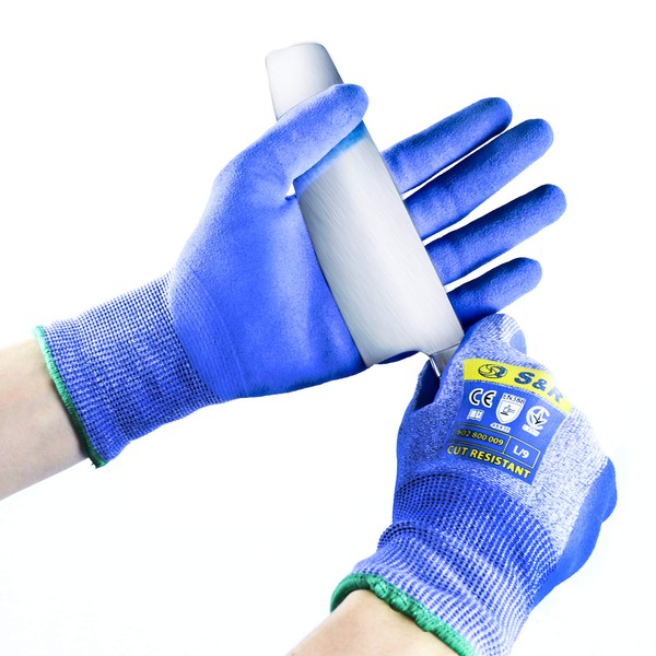 S&R Nitrile Coated Work Gloves - Comfortable Protective Gloves Against