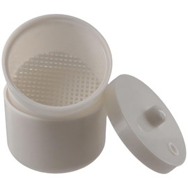 FEIYING Dental Supplies Bur Blocks Plastic with Strainer Round Soak Box Durable White Dental Bur Holder Burs Cleaning, Soaking