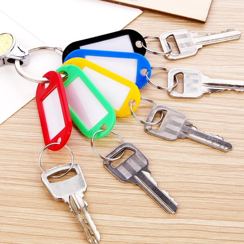 TOYMYTOY Name Badge Keychains, Red, Pack of 50