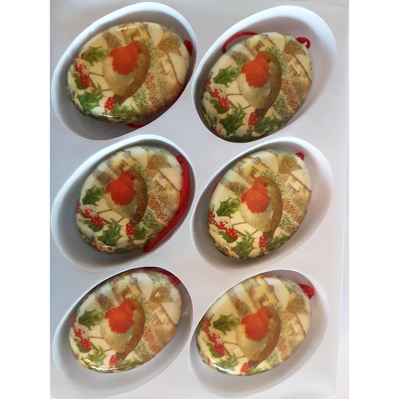 Robin Set of 6 Christmas Tree Bauble Decorations