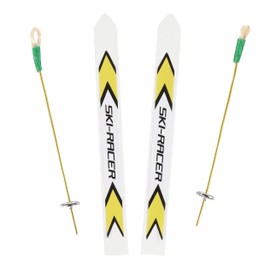 Nordstern Miniature Ski with Ski Poles - Sporty Skis as Accessory for Christmas Gnome and Christmas Decoration for Winter Landscape - 10 cm Long